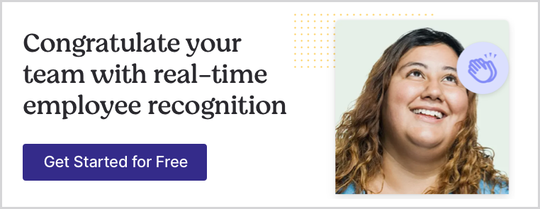 Congratulate your team with real-time employee recognition, get started for free