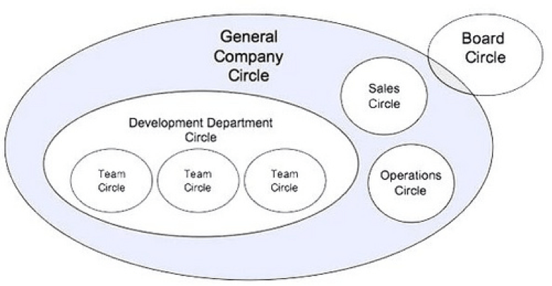 A holacracy organizational chart example