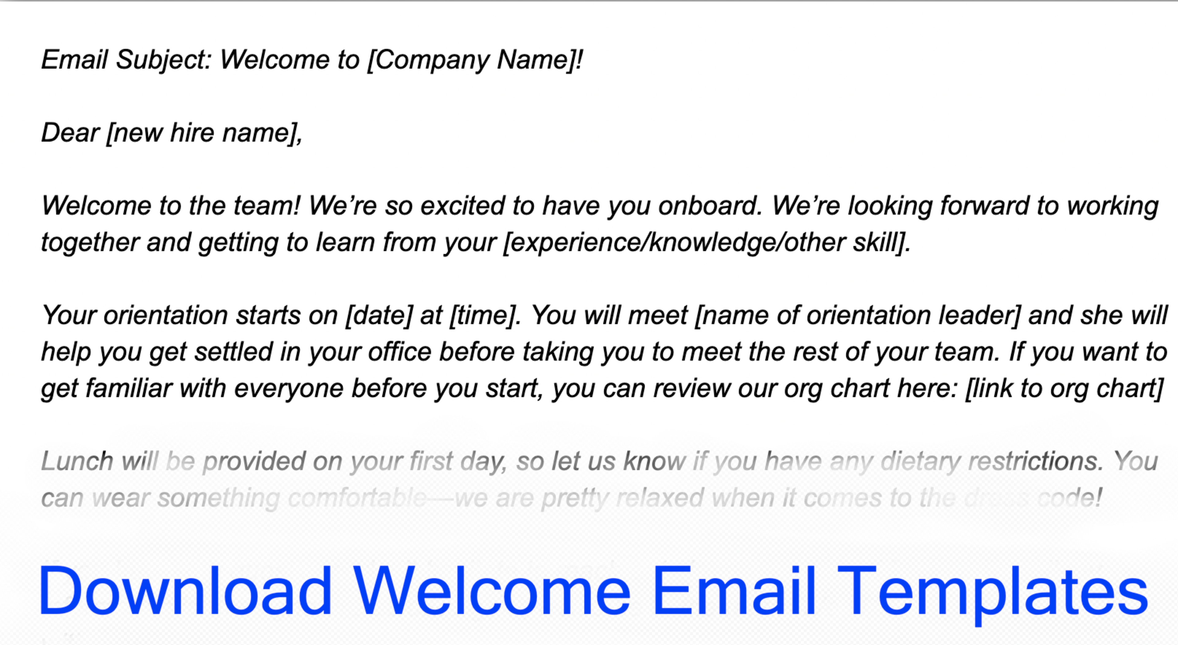 Welcome Email Templates