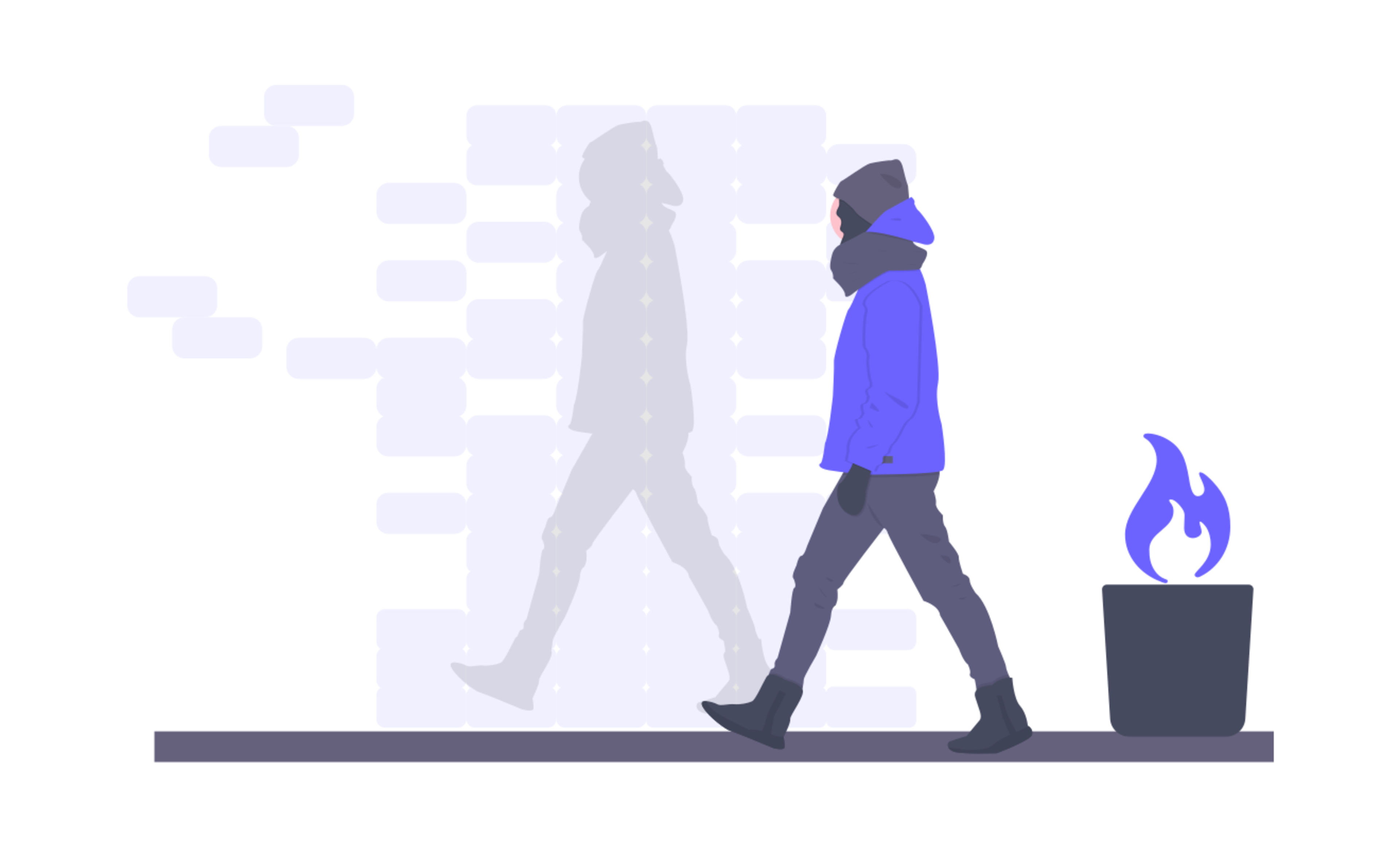 Illustration of a person walking by themselves